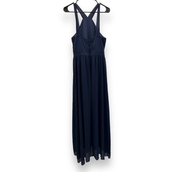 Lulus Air of Romance Navy Blue Sleeveless Formal Maxi Dress Size L - Picture 5 of 11